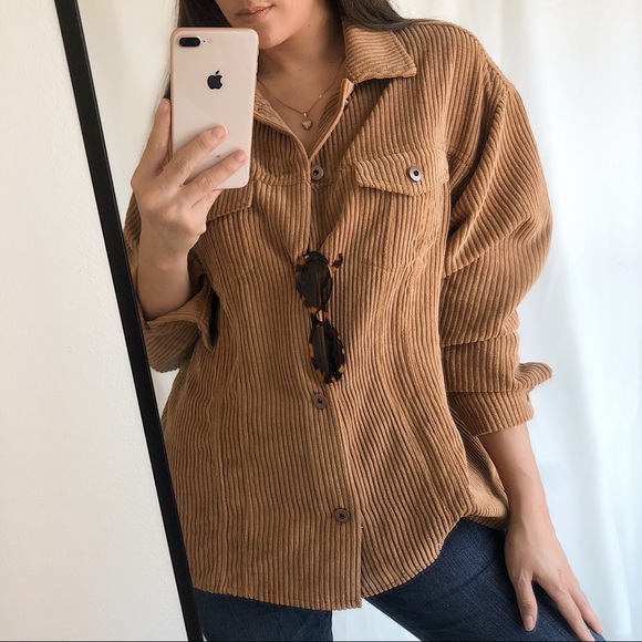 The Luxe Corduroy Shirt-Jacket — Camel - Picture 7 of 10